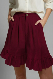 Valeria | High Waist Ruffle Hem Casual Shorts