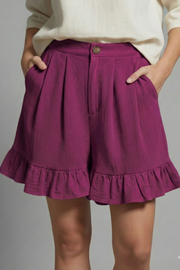 Valeria | High Waist Ruffle Hem Casual Shorts