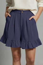 Valeria | High Waist Ruffle Hem Casual Shorts