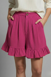 Valeria | High Waist Ruffle Hem Casual Shorts
