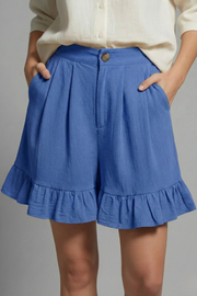 Valeria | High Waist Ruffle Hem Casual Shorts