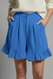 Valeria | High Waist Ruffle Hem Casual Shorts