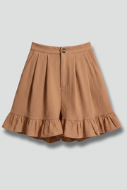 Valeria | High Waist Ruffle Hem Casual Shorts