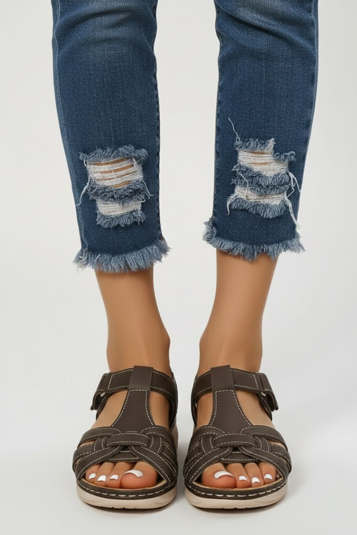 Victoria | Retro Strap Buckle Sandals