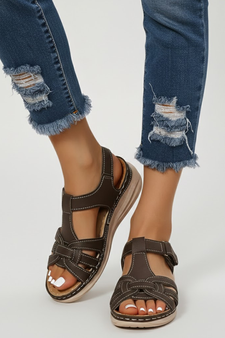 Victoria | Retro Strap Buckle Sandals