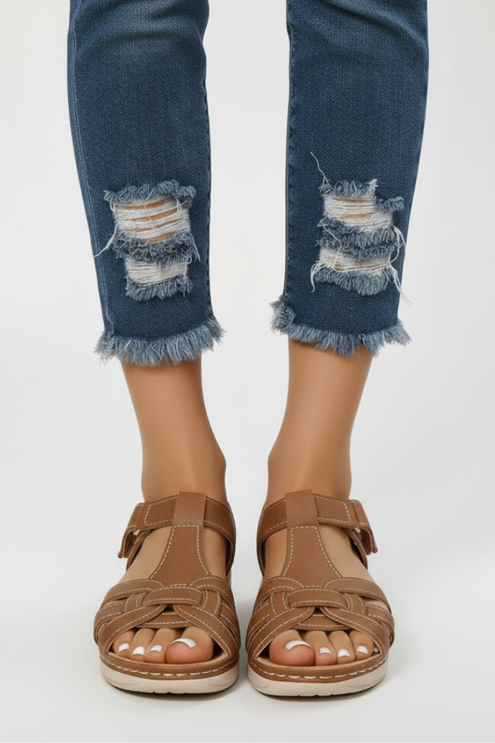 Victoria | Retro Strap Buckle Sandals