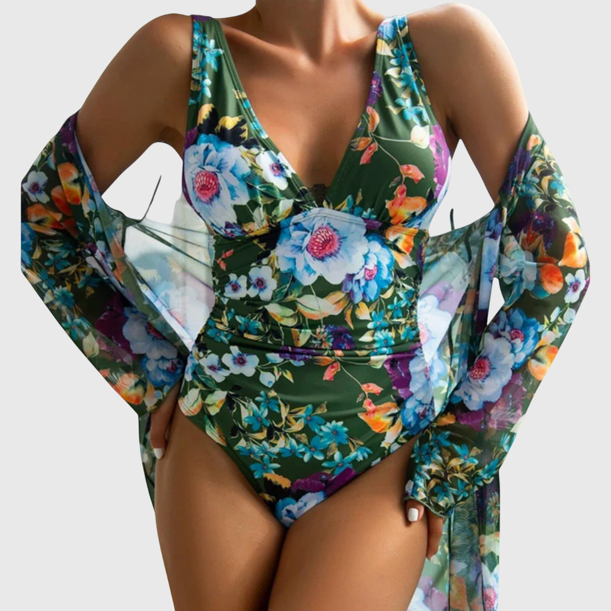 Vienna | Floral Print Two-Piece Swimsuit Set