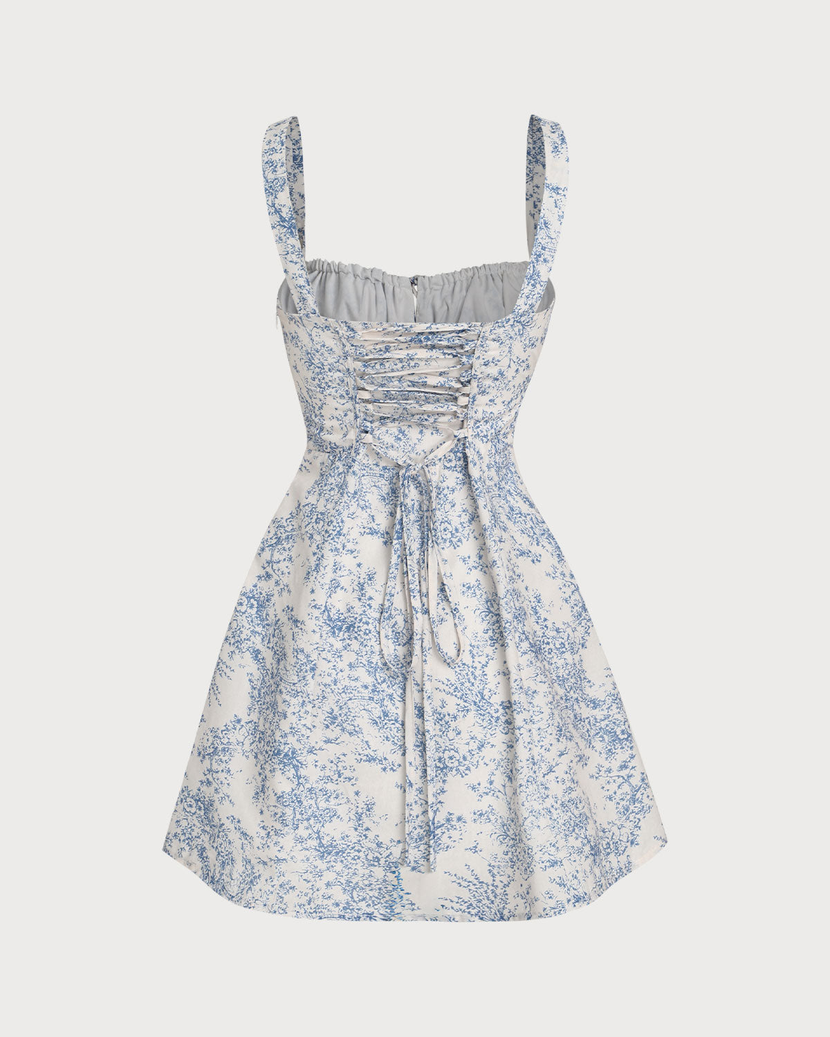 Vivienne | Ruched Fit Blue Floral Sundress