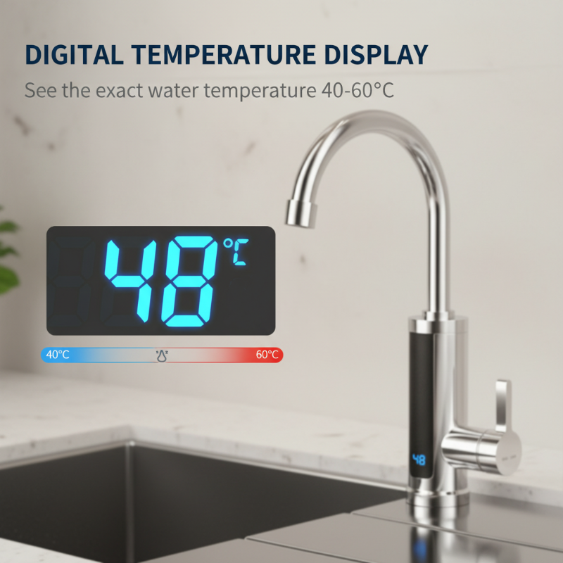 Waterside | Tankless Instant Hot Water Faucet with Digital Temperature Control for Kitchen Use