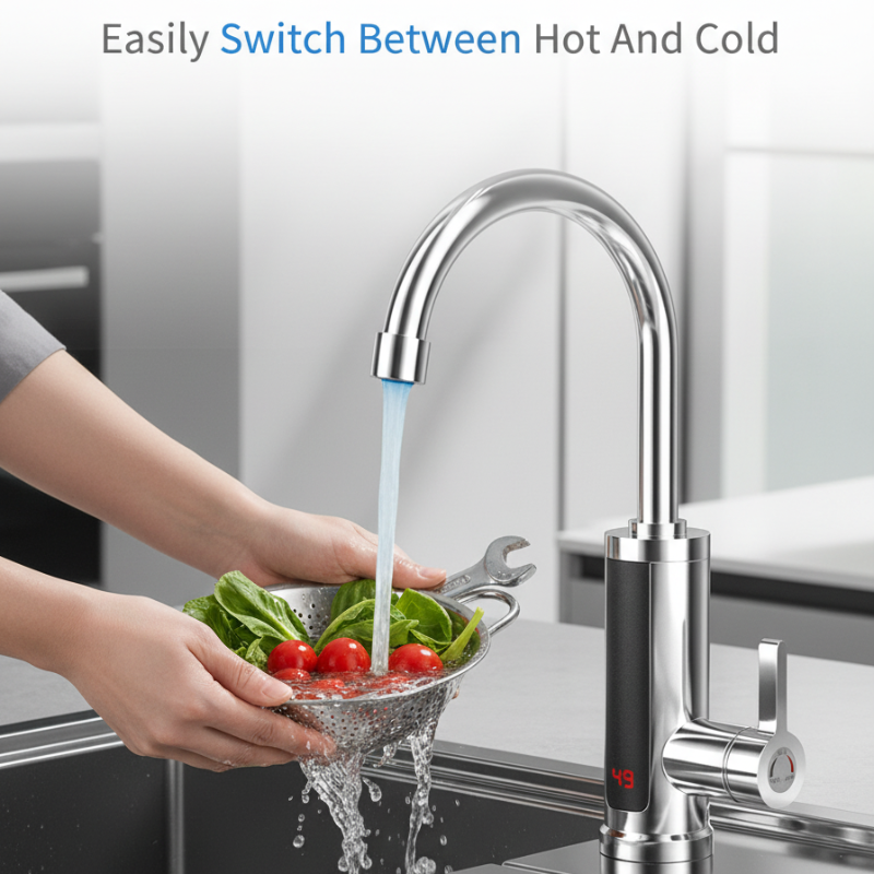 Waterside | Tankless Instant Hot Water Faucet with Digital Temperature Control for Kitchen Use