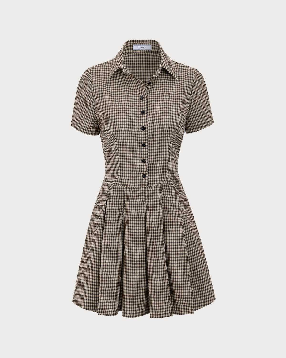 Waverly | Pleated Fit Plaid Lapel Ladies Day Mini Dress