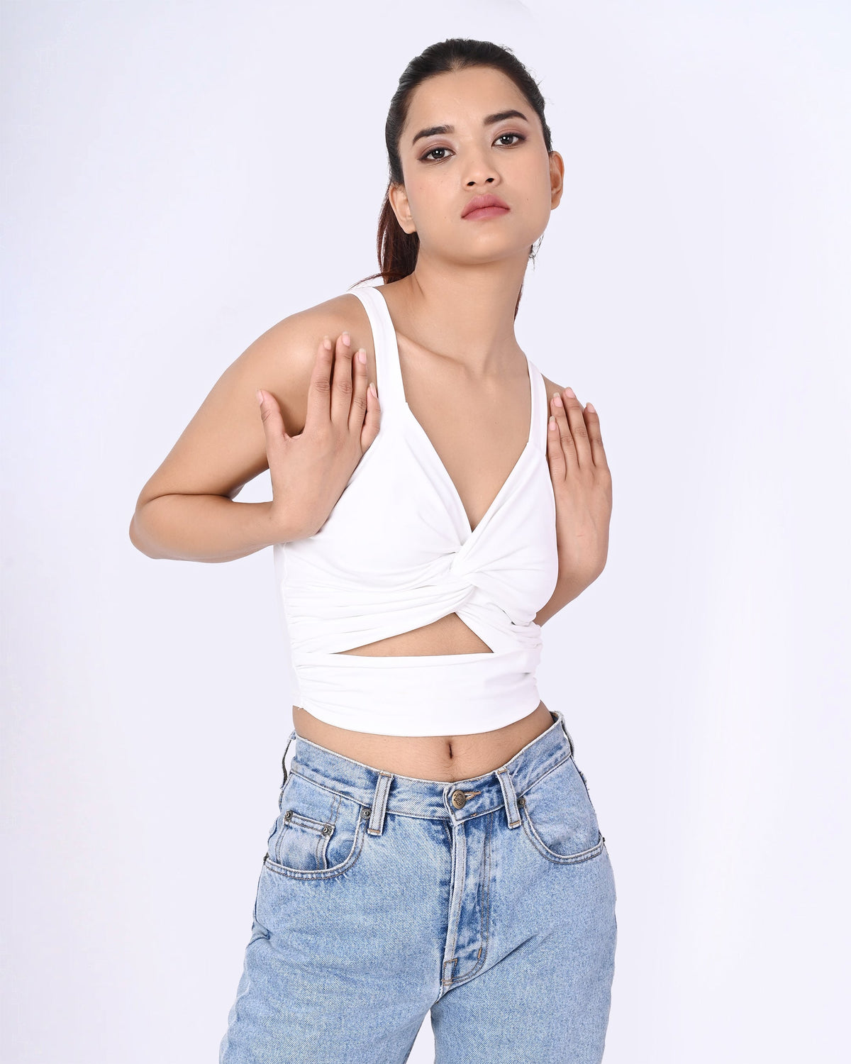 Whitney | Classic Fit Hollow Out Crop Top Festival Outfit