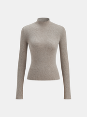 Winter | Fitted Mock Neck Wool-Blend Knit Top