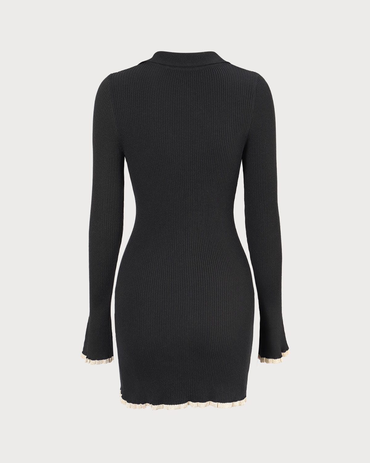 Yolanda | Fitted V Neck Contrast Trim Knit Mini Dress Concert Outfit