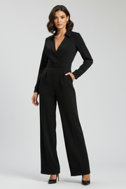 Yvette | Collared Wide-Leg Tailored Jumpsuit