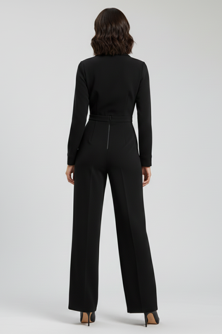 Yvette | Collared Wide-Leg Tailored Jumpsuit