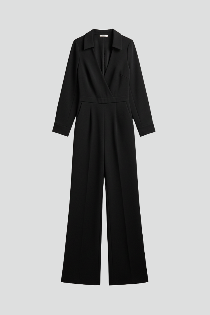Yvette | Collared Wide-Leg Tailored Jumpsuit