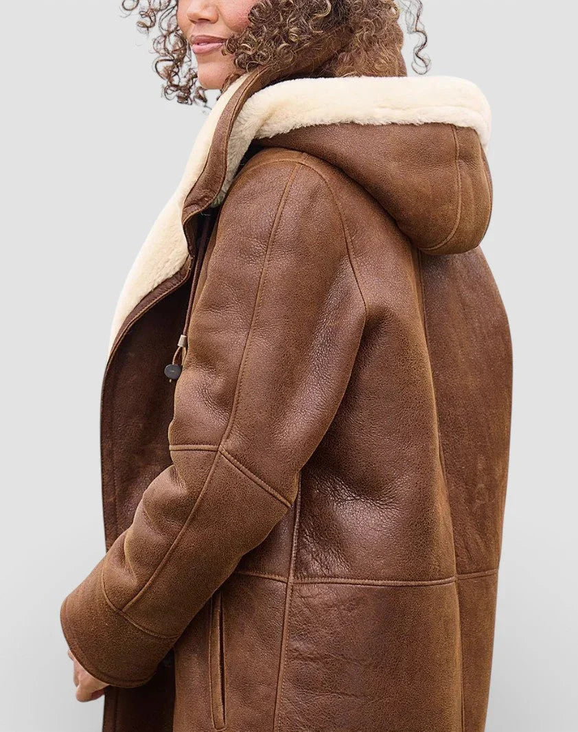 Yvette | Fitted Shearling Lined Duffle Coat